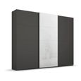 Beluga Extra Sliding Wardrobe - 271cm - 3 Door - White High Gloss & Graphite Front