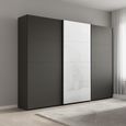 Beluga Extra Sliding Wardrobe - 271cm - 3 Door - White High Gloss & Graphite Front
