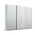Beluga Extra Sliding Wardrobe - 271cm - 3 Door - White High Gloss & Silk Grey Front