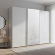 Beluga Extra Sliding Wardrobe - 271cm - 3 Door - White High Gloss & Silk Grey Front