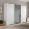 Rauch Beluga Extra 271cm 3 Door Sliding Wardrobe with Grey Mirror - Alpine White