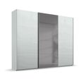 Rauch Beluga Extra 271cm 3 Door Sliding Wardrobe with Grey Mirror - Silk Grey