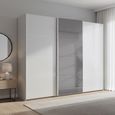Rauch Beluga Extra 271cm 3 Door Sliding Wardrobe with Grey Mirror - Silk Grey