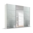 Beluga Extra Sliding Wardrobe - 271cm - 3 Door - Mirror - Alpine White & Silk Grey Glass
