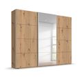 Beluga Extra Sliding Wardrobe - 271cm - 3 Door - Mirror - Artisan Oak