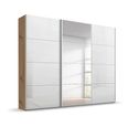Beluga Extra Sliding Wardrobe - 271cm - 3 Door - Mirror - Artisan Oak & White High Gloss