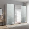 Beluga Extra Sliding Wardrobe - 271cm - 3 Door - Mirror - Silk Grey & Silk Grey Glass