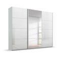 Beluga Extra Sliding Wardrobe - 271cm - 3 Door - Mirror - Silk Grey & White High Gloss