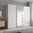 Beluga Extra Sliding Wardrobe - 271cm - 3 Door - Mirror - Silk Grey & White High Gloss