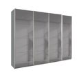 Beluga Extra Sliding Wardrobe - 271cm - 4 Door - Grey Mirrored - Silk Grey