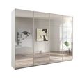 Beluga Extra Sliding Wardrobe - 271cm - 4 Door - Mirrored - Alpine White