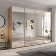 Beluga Extra Sliding Wardrobe - 271cm - 4 Door - Mirrored - Artisan Oak