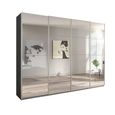 Beluga Extra Sliding Wardrobe - 271cm - 4 Door - Mirrored - Graphite