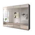 Beluga Extra Sliding Wardrobe - 271cm - 4 Door - Mirrored - Graphite