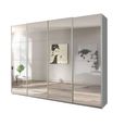 Beluga Extra Sliding Wardrobe - 271cm - 4 Door - Mirrored - Silk Grey