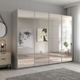 Beluga Extra Sliding Wardrobe - 271cm - 4 Door - Mirrored - Silk Grey