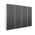 Beluga Extra Sliding Wardrobe - 271cm - 4 Door - Alpine White & Graphite