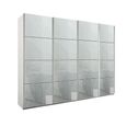 Beluga Extra Sliding Wardrobe - 271cm - 4 Door - Alpine White & Silk Grey Glass