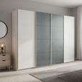Beluga Extra Sliding Wardrobe - 271cm - 4 Door - Alpine White & Silk Grey Glass Front
