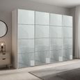 Beluga Extra Sliding Wardrobe - 271cm - 4 Door - Alpine White & Silk Grey Glass