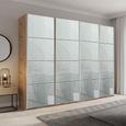 Beluga Extra Sliding Wardrobe - 271cm - 4 Door - Artisan Oak & Silk Grey Glass