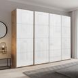 Beluga Extra Sliding Wardrobe - 271cm - 4 Door - Artisan Oak & White Glass