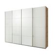 Beluga Extra Sliding Wardrobe - 271cm - 4 Door - Artisan Oak & White High Gloss