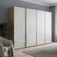 Beluga Extra Sliding Wardrobe - 271cm - 4 Door - Artisan Oak & White High Gloss