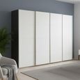 Beluga Extra Sliding Wardrobe - 271cm - 4 Door - Graphite & Alpine White