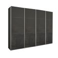 Beluga Extra Sliding Wardrobe - 271cm - 4 Door - Graphite & Basalt Glass