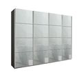 Beluga Extra Sliding Wardrobe - 271cm - 4 Door - Graphite & Silk Grey Glass