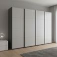 Beluga Extra Sliding Wardrobe - 271cm - 4 Door - Graphite & Silk Grey