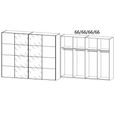 Beluga Extra Sliding Wardrobe - 271cm - 4 Door - Graphite & White Glass Front