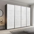 Beluga Extra Sliding Wardrobe - 271cm - 4 Door - Graphite & White Glass