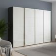 Beluga Extra Sliding Wardrobe - 271cm - 4 Door - Graphite & White High Gloss