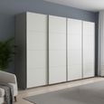 Beluga Extra Sliding Wardrobe - 271cm - 4 Door - Silk Grey & Alpine White