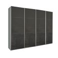 Beluga Extra Sliding Wardrobe - 271cm - 4 Door - Silk Grey & Basalt Glass