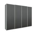 Beluga Extra Sliding Wardrobe - 271cm - 4 Door - Silk Grey & Graphite