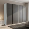 Beluga Extra Sliding Wardrobe - 271cm - 4 Door - Silk Grey & Graphite
