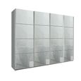 Beluga Extra Sliding Wardrobe - 271cm - 4 Door - Silk Grey & Silk Grey Glass