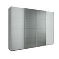 Beluga Extra Sliding Wardrobe - 271cm - 4 Door - Silk Grey & Silk Grey Glass Front