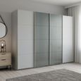 Beluga Extra Sliding Wardrobe - 271cm - 4 Door - Silk Grey & Silk Grey Glass Front