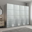 Beluga Extra Sliding Wardrobe - 271cm - 4 Door - Silk Grey & Silk Grey Glass