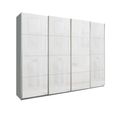 Beluga Extra Sliding Wardrobe - 271cm - 4 Door - Silk Grey & White Glass