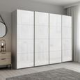 Beluga Extra Sliding Wardrobe - 271cm - 4 Door - Silk Grey & White Glass