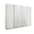 Beluga Extra Sliding Wardrobe - 271cm - 4 Door - White High Gloss & Alpine White Front