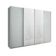 Beluga Extra Sliding Wardrobe - 271cm - 4 Door - White High Gloss & Silk Grey Front