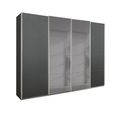 Rauch Beluga Extra 271cm 4 Door Sliding Wardrobe with Grey Mirror - Graphite