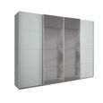 Rauch Beluga Extra 271cm 4 Door Sliding Wardrobe with Grey Mirror - Silk Grey