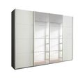 Beluga Extra Sliding Wardrobe - 271cm - 4 Door - Mirror - Graphite & White High Gloss